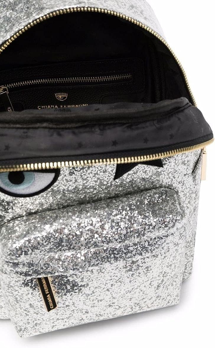 Chiara Ferragni 71SB4BO1ZS146 Zaino Eyestar piccolo argento glitter : Amazon.it:  Scarpe e borse