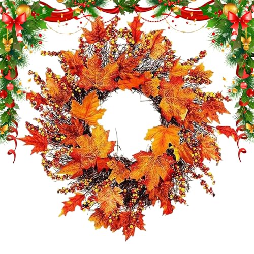 Couronne d'automne de 45 cm pour sublimer votre cheminée rustique - 2