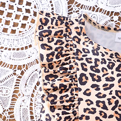 Nubeehoho Girls Leopard Dress Toddler Baby Girl Ruffle Leopard Print Sundress Kids Sleeveless Summer Clothes 1287 5T #TOP4