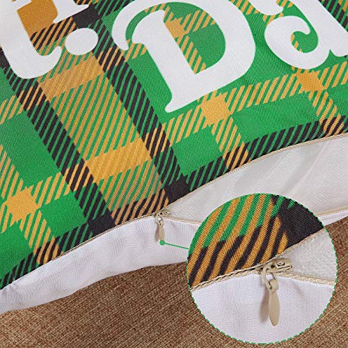 6 Pieces St Patrick's Day Pillow Covers 18 X 18 Inch Green Buffalo Lucky Clover Pillow Case Home Decor St Patricks Day Throw Pillows Cushion Decorative Cases For Sofa Couch Office Car Bedroom #TOP2