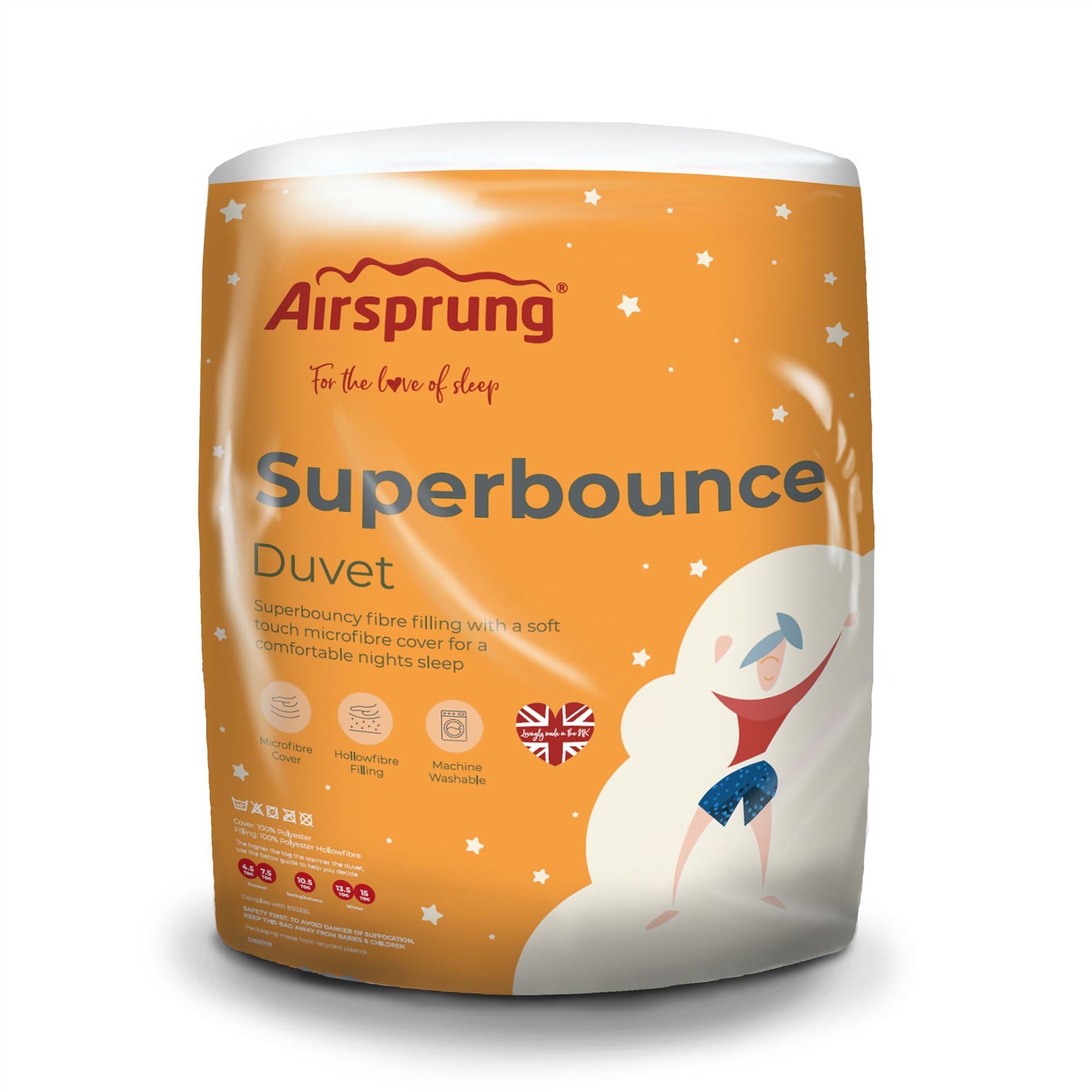 Airsprung Superbounce 16.5 Tog King Bed Size Breathable Extra Warm Hollowfibre Heavy Winte...