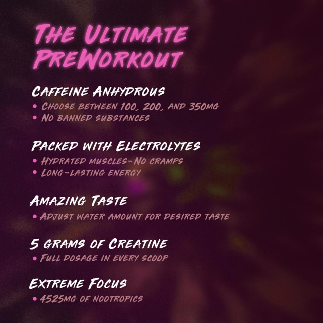 Pre Workout Supplement - Fitness Supplements, Workout Supplements - Energy Supplement for Men and Women - 200 mg Caffeine - Ferocious Punch