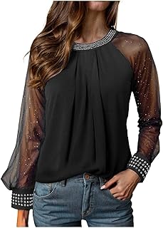 Túnica para mujer, talla 48, color negro, elegante, sexy, para Nochevieja con lentejuelas, en tallas grandes