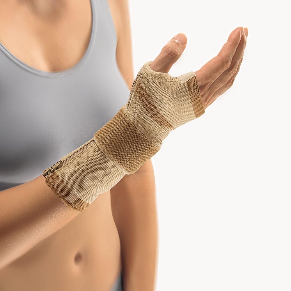 BORT 112620 MANUZIP® ECO, Hand Brace, Wrist Brace with Zipper, Carpal Tunnel, Arthritis, Sprain, After Cast (Beige, Medium, Left)