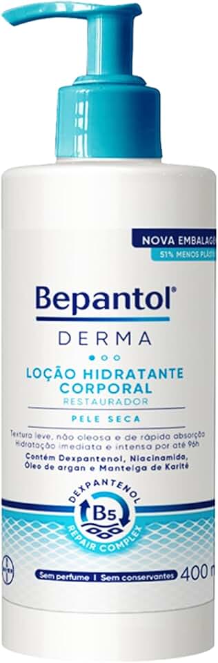 Bepantol Derma Hidratante Corporal, Restaurador para Pele Seca, 400ml