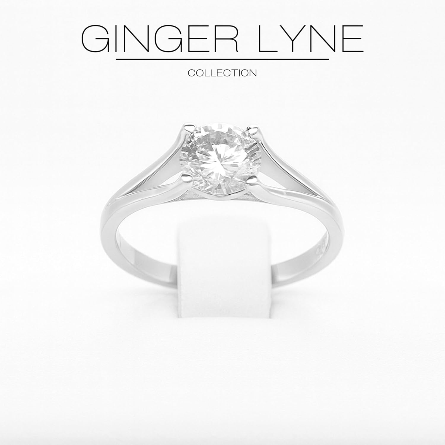 Ariel Engagement Ring for Women by Ginger Lyne 14K Gold over Sterling Silver Wedding Ring for Her | Cubic Zirconia Promise Wedding Bridal Jewelry for Women