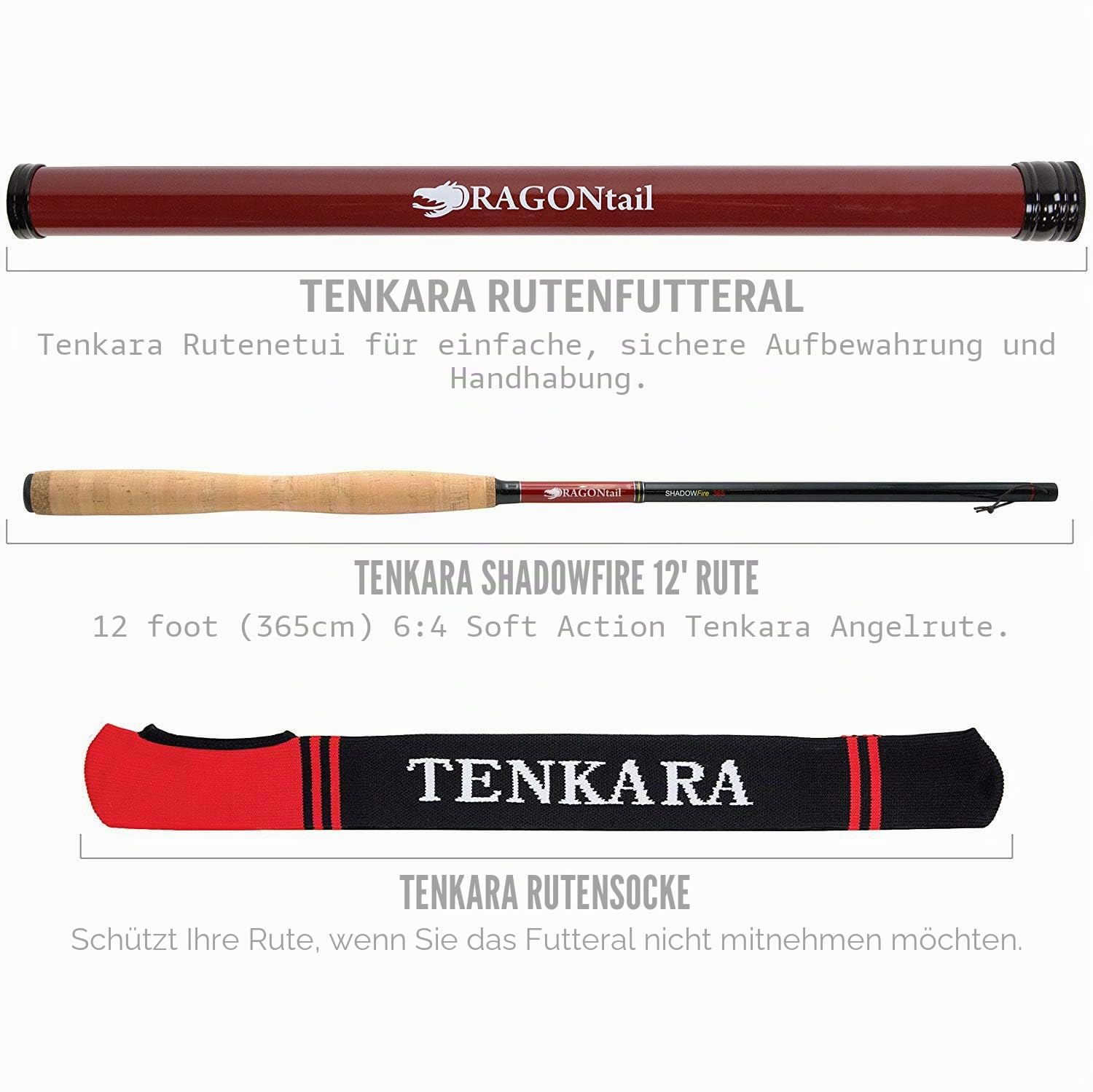 DRAGONtail Shadowfire 365 Tenkara Fliegenfischrute
