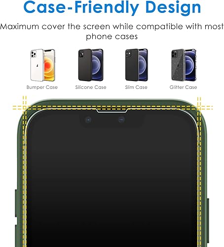 Miniatura 5 de JETech One Touch Install Protector de pantalla para iPhone 1313 Pro de 6.1 pulgadas, película de vidrio templado de cobertura completa, kit de