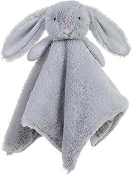 Apricot Lamb Grey Bunny Rabbit Comforter Security Blanket Baby Lovey 14"