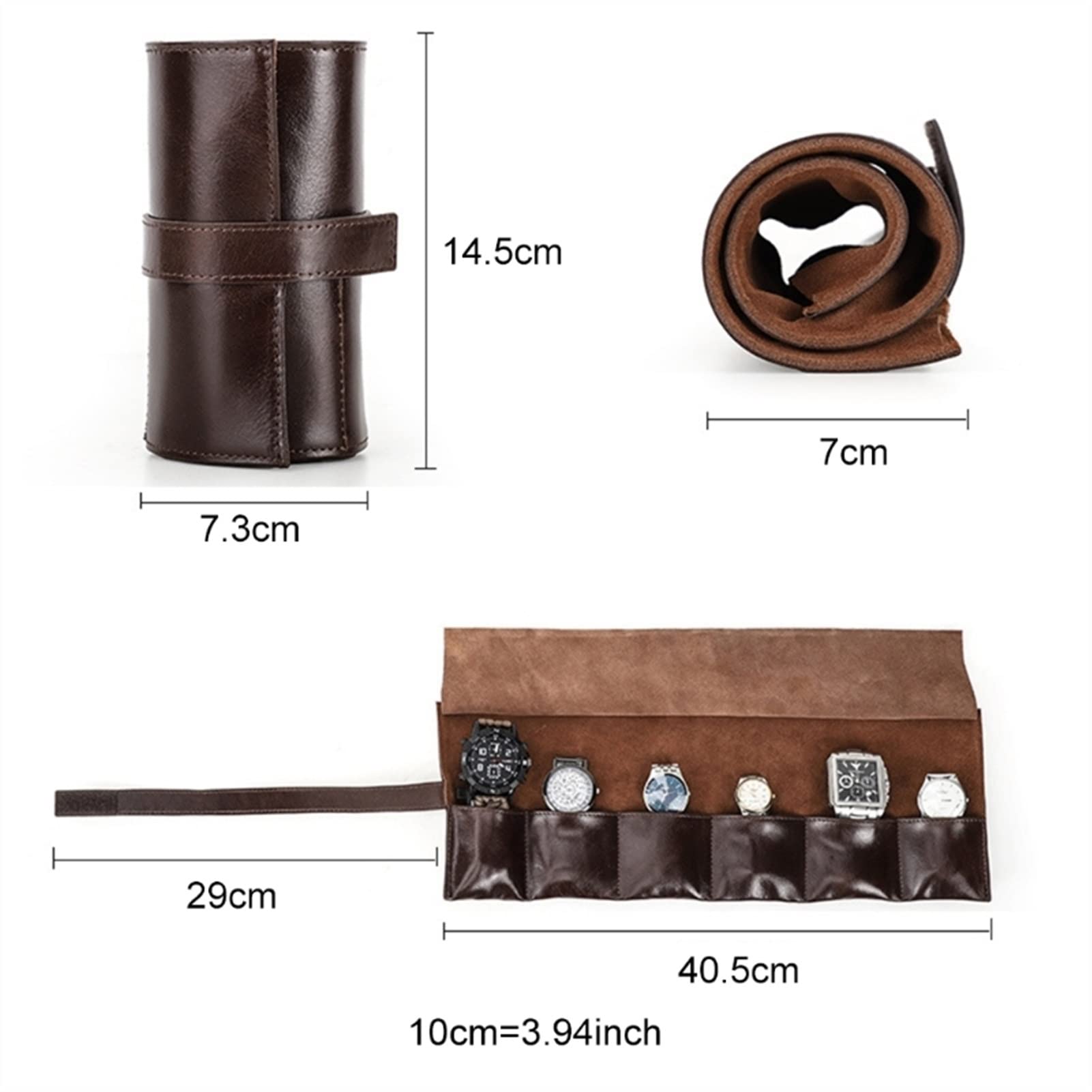 QINGGANGLING999 Scatole per Orologi Guarda Roll stoccaggio Custodia da Viaggio Orologio da Viaggio Orologio Gioielli con Cinturino con Cinturino con Cinturino Porta Orologio