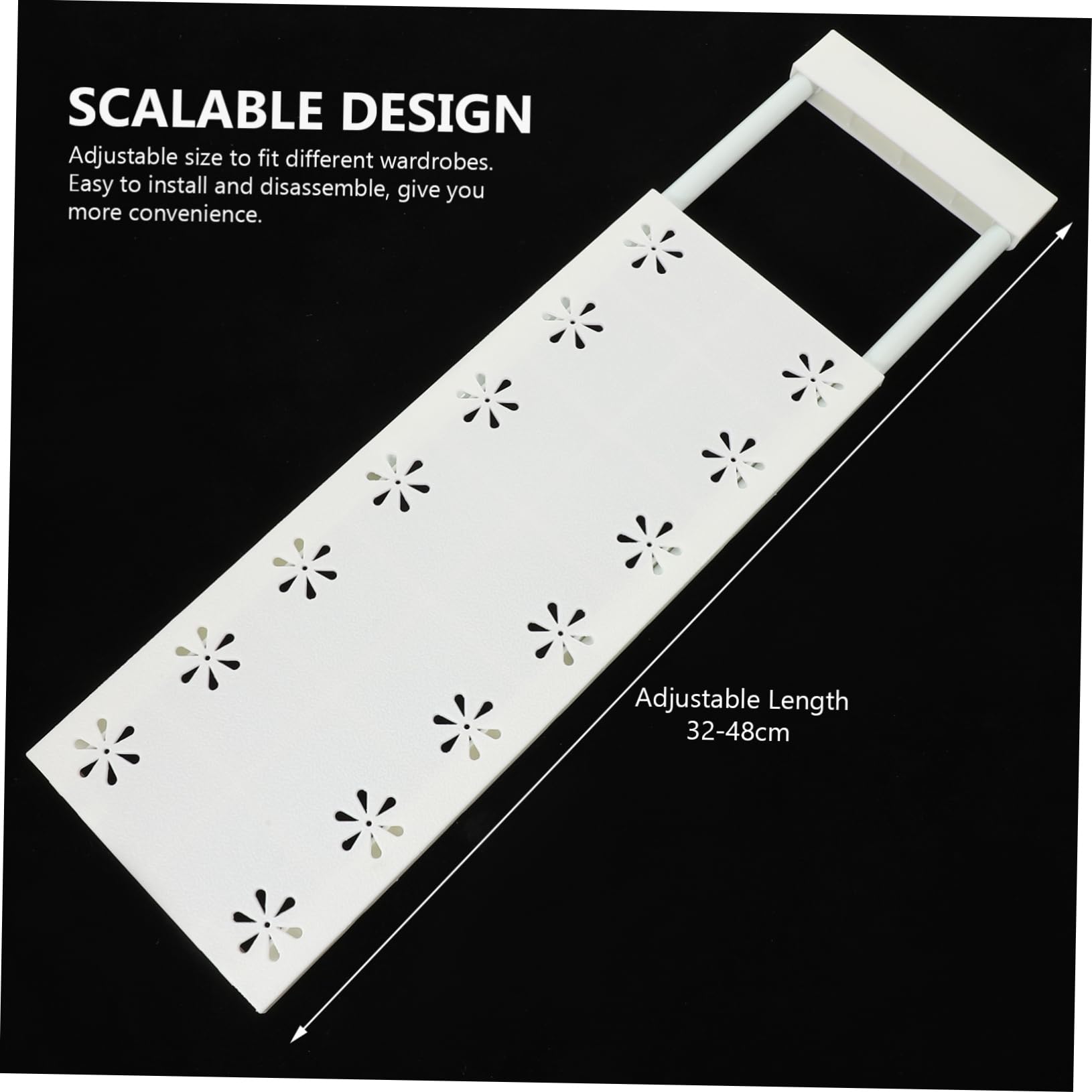MUELODSIC Adjustable Expandable Closet Tension Shelf Organizer for Wardrobe Versatile Storage Rack for Cabinets Easy to Install and Disassemble Fits Various Long Wide