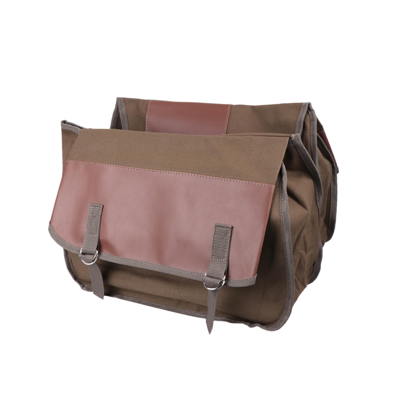 SUPVOX Borsa Posteriore Bici a Doppia Tasca Canvas Khaki Maniglia | Confezione Doppia, Design Stratificato Innovativo, Capienza Ampia, per Picnic e Viaggio