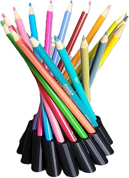 Znet3D Spiral Pencil Holder - Hyperbolic Desk Organizer for Colored Pencils and Pens - Hold 16 pencils are not included Black