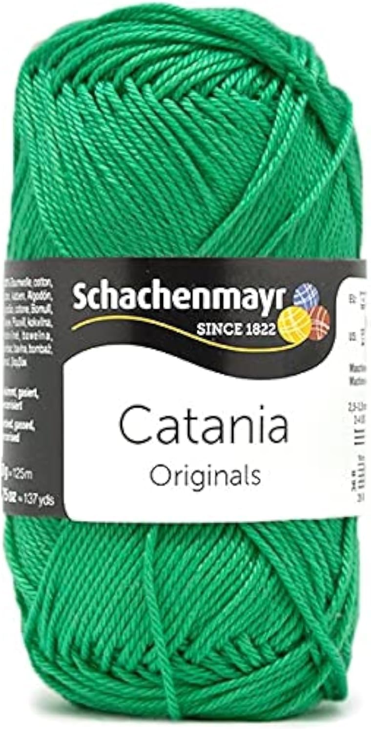 5 Skein Schachenmayr Catania Originals, Dark Green 100% Cotton, Total 17.6 Oz Each 1.75 Oz (50g) / 137 Yrds (125m), Fine-Sport 2