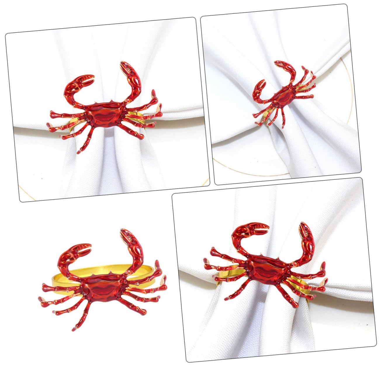 TOPBATHY 4 Set Portatovagliolo Portatovaglioli Creativi Fermaglio Per Tovaglioli Da Tavola Portatovaglioli Per Feste Portatovaglioli Decorazione Della Tavola Rosso Lega 6 Pezzi * 4