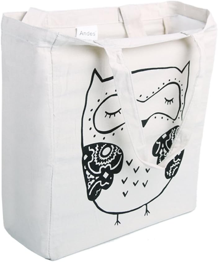 Andes Heavy Duty Flat-Bottom Canvas Tote Bag with Side Pockets - Aesthetic Handmade from 12oz 100% Cotton, Reusable & Durable - Image 2