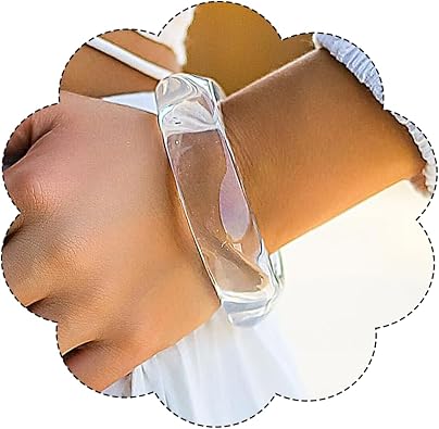 CJIAYUJEW Acrylic Chunky Bangle Colorful Resin Bracelets for Women Irregular Resin Acetate Bangles Party Chunky Acrylic Bracelet Wristband Jewelry