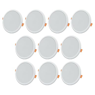 Aster Lite 20-Watts Slim Round LED Panel/Recessed Ceiling Light (Natural White, Pack of 10)