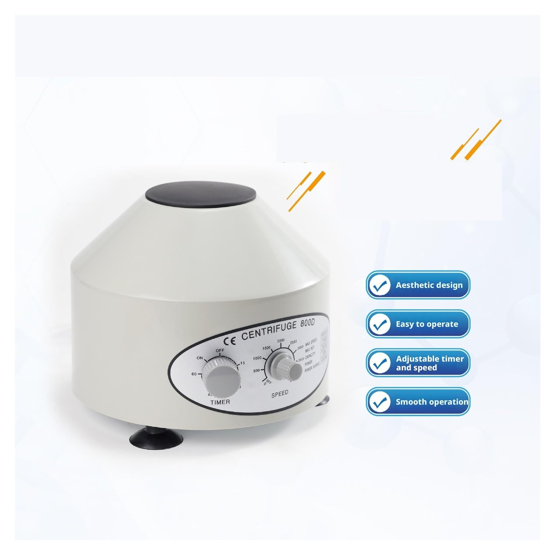 Centrifugadoras De Lab De Baja Velocidad 4000RPM Centrífuga De Sobremesa Eléctrica Con Temporizador Y Control De Velocidad 6×5–10ML Funcionamiento fluido(800D)