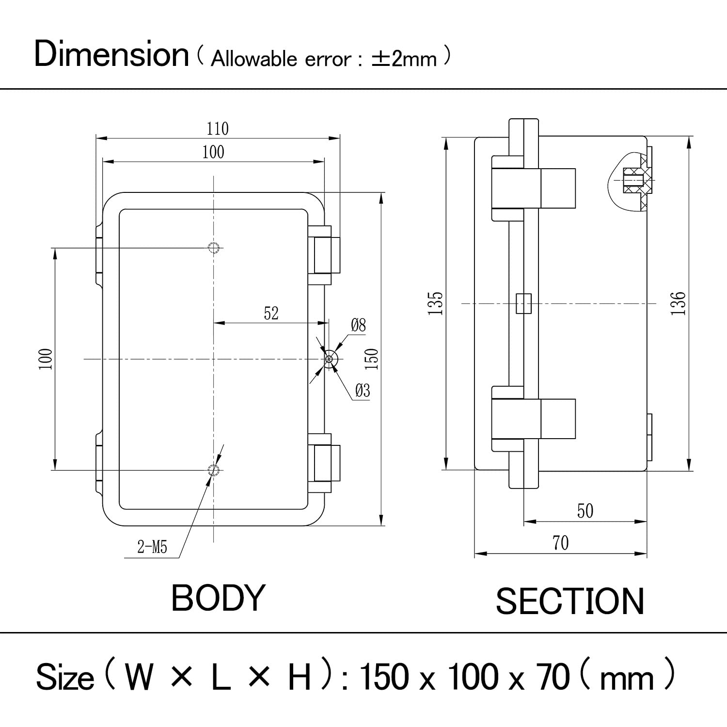 Waterproof Electrical Box - IP65 Project Box -8 Waterproof Electrical Box - IP65 Project Box -8