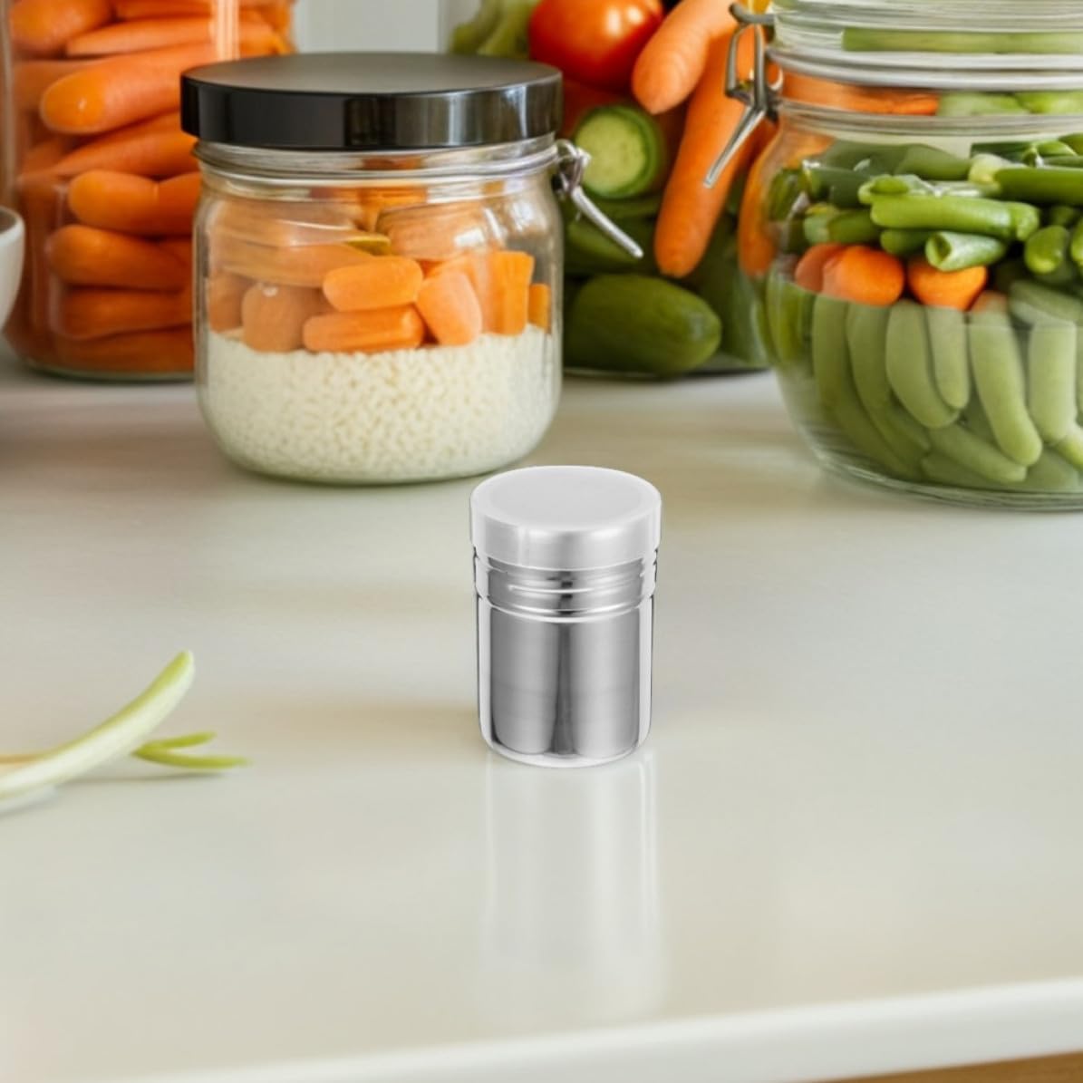2 Pack Stainless Steel Sugar Shakers with Lid for Baking Powdered
