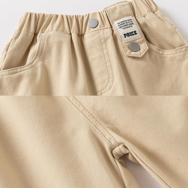 Irsutey Toddler Boys Cotton Active Jogger Sweatpants Kids Casual Loose Solid with Pocket Elastic Pull On Pants 3 Pack4