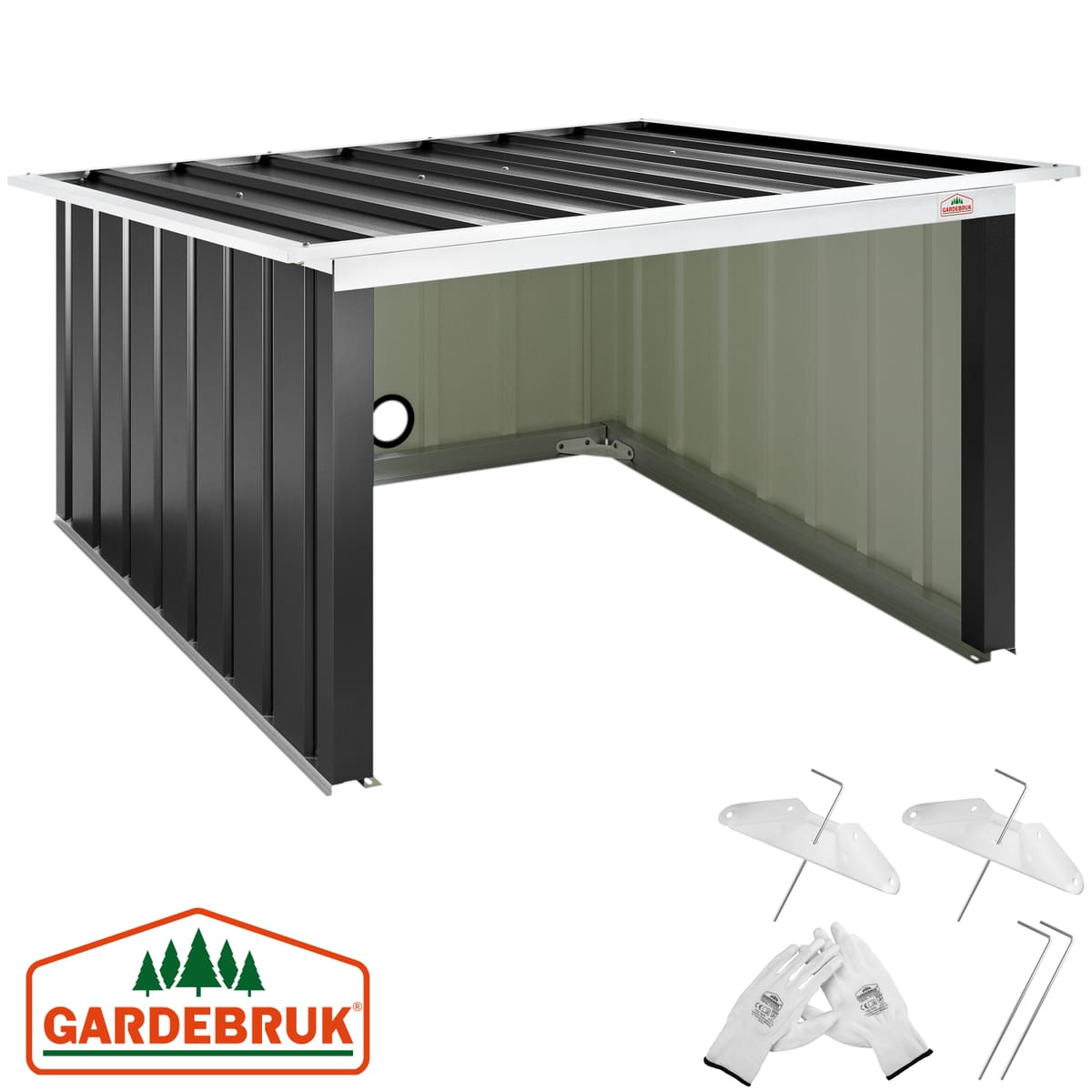 Dobar Garage Per Robot Tosaerba In Legno Con Fioriera - 79x73x56 Cm - Rifugio Per Tagliaerba Robotizzato