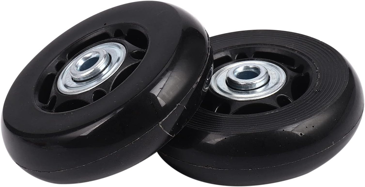 2 Set Luggage Suitcase Replacement Wheels Axles Rubber Deluxe Repair OD 64 mm