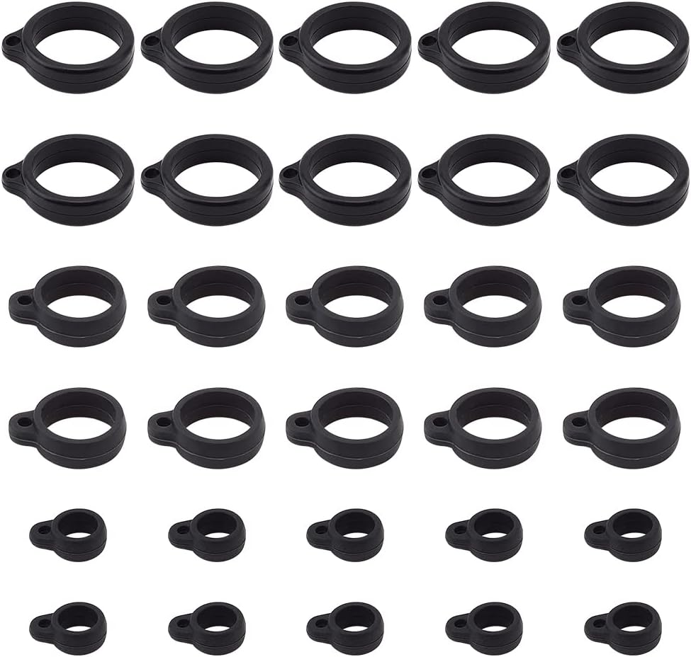 Amazon.com: ZAOIIZ 24Pcs Black Anti-Lost Silicone Rubber Rings Band ...