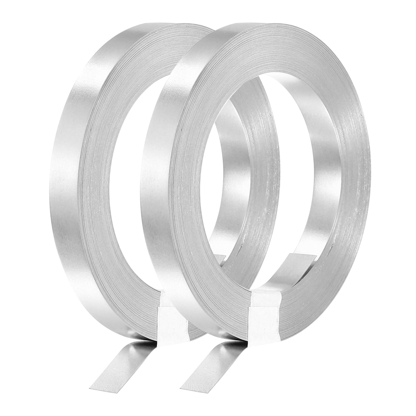 sourcing map 2 Roll 10 Meter Nickel-Plated Steel Strip, Connecting Plate Steel Tape for Battery and Spot Welding, 8x0.15mm(WxT)