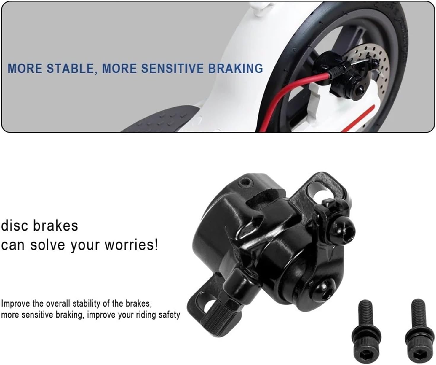 Brake Caliper Compatible with Xiaomi 4 Pro M365 PRO MI 3 1S Kickscooter Aluminum Alloy Electric Scooter Rear Wheel Disc Brake with Screws(Black)
