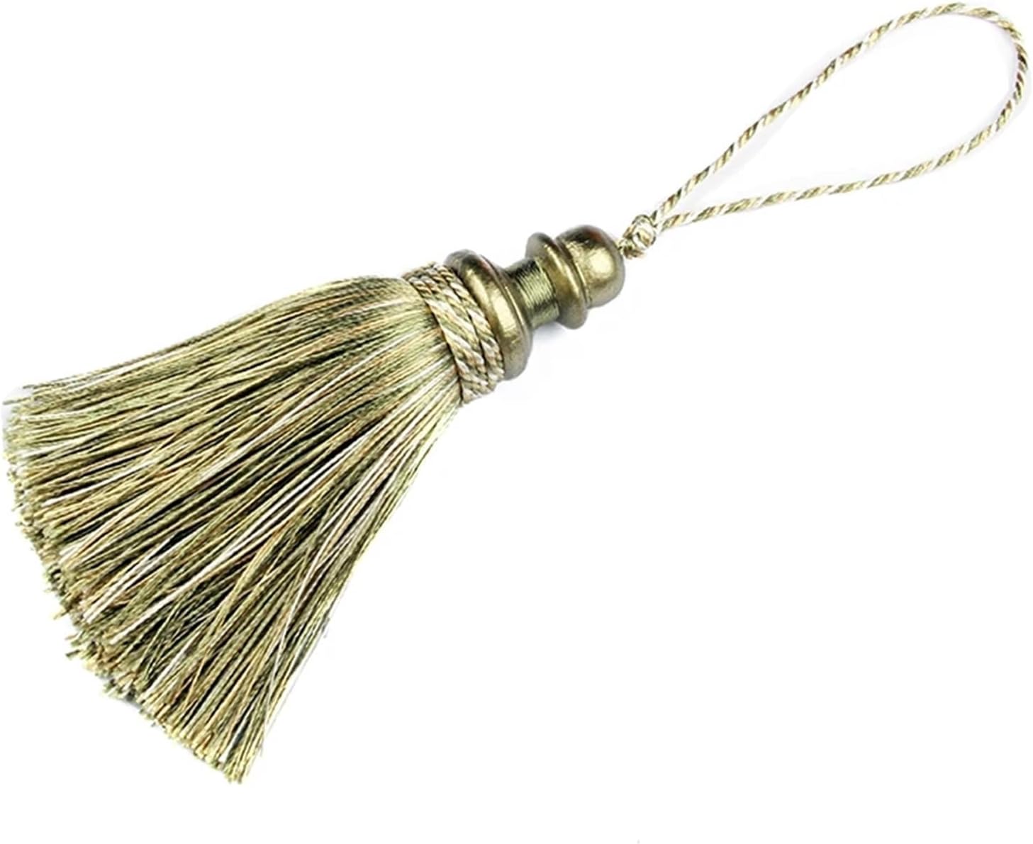 Bookmark Tassels 10Pc Golden Tassels Crafts Trim Hanging Rope Silk Fringe Curtain Decor Home Accessories Living Room Jewelry DIY Decorative(Mix Green)