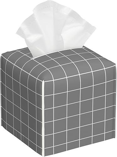 Miniatura 19 de Caja de pañuelos con diseño floral de amapola marrón con acuarela, diseño de flores abstractas de cuero, soporte decorativo para caja de papel de