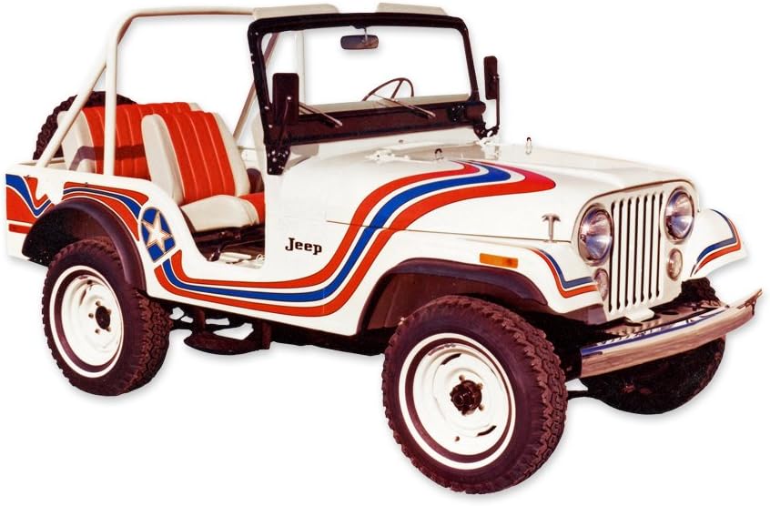 Replacement for 1973 Jeep Super Jeep CJ5 Decals & Stripes Kit - Orange/White