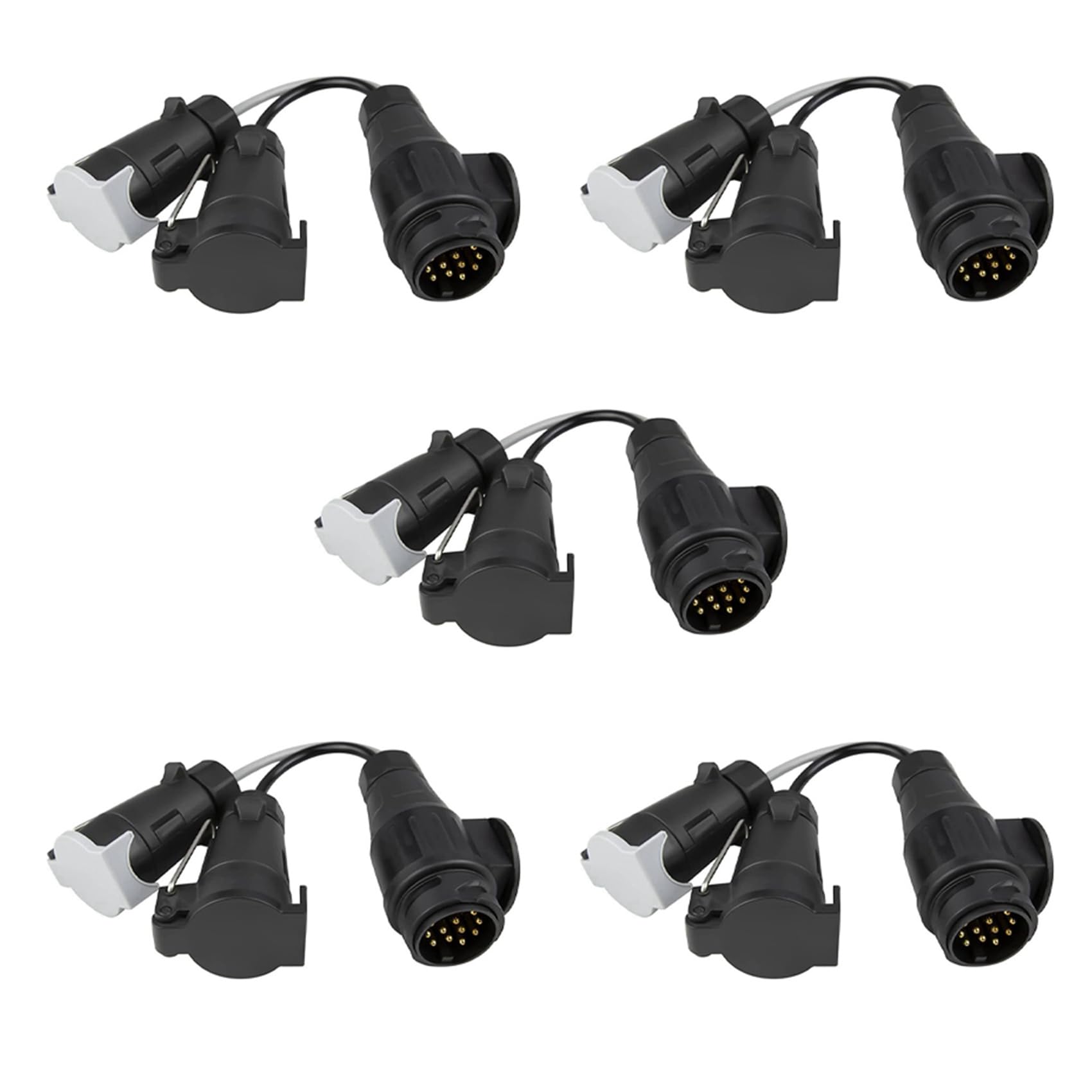 Adattatore Da 7 A 13 Pollici Per Rimorchio: Convertitore Spina 12V Per Gancio Traino, Universale Per Caravan (Nero)