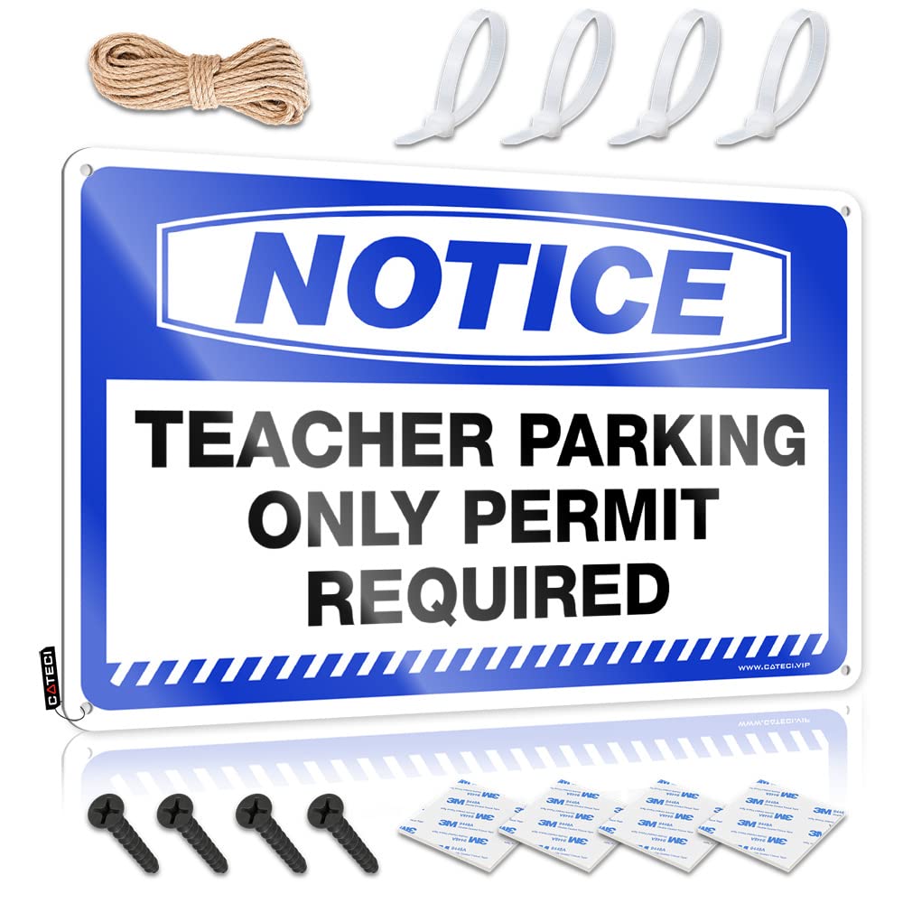 Fzfn Colour Cool Decor Designer Art | Notice Teacher Parking Only Permit Required Humorous For Work Living Room(30X40cm)