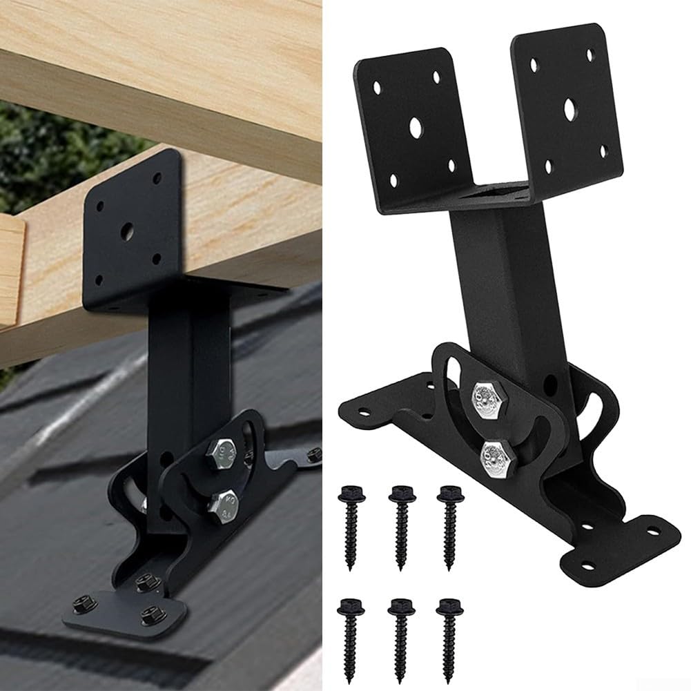 Kit de support de toit réglable pour pergola - Construction métallique avec réglage facile de l'angle