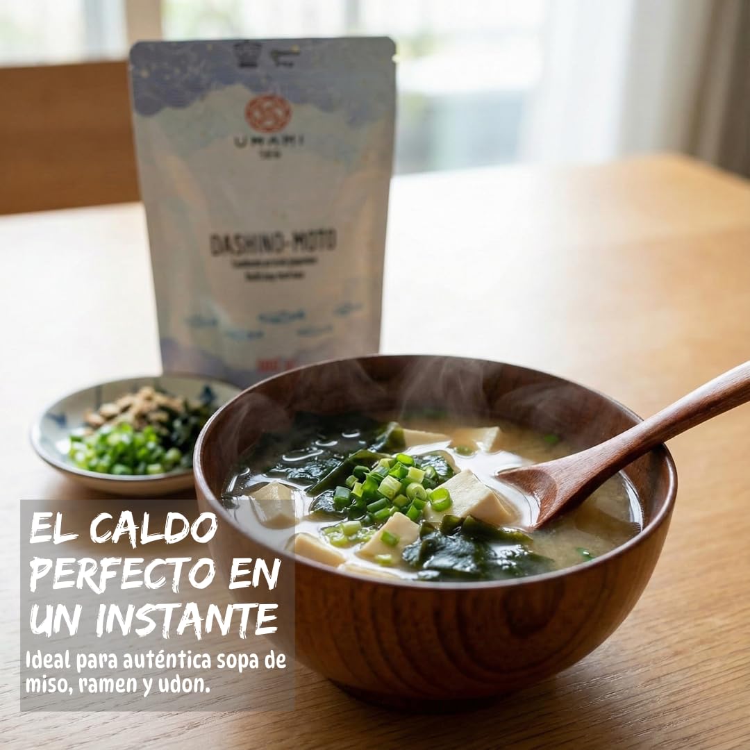 Umami Dashino-moto (Granulado para caldo) - 100 g - Elaborado por japoneses, procedente de pesca sostenible, secado lento y delicado