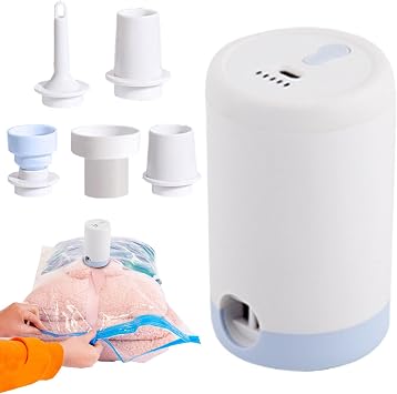 Electric Vacuum Pump, Vacuum Compression Bag Pump, Air Pump, Wireless Portable High Efficiency Quiet Electric Inflate Deflate Pump, for Backpacking, Swimming, Moving