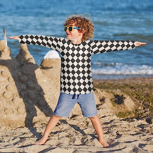 Image of CaTaKu Boys Swim Shirt Long Sleeve Rash Guard for Boys Toddler Rashguard Water Sun Shirt UPF+ 50 Swimwear