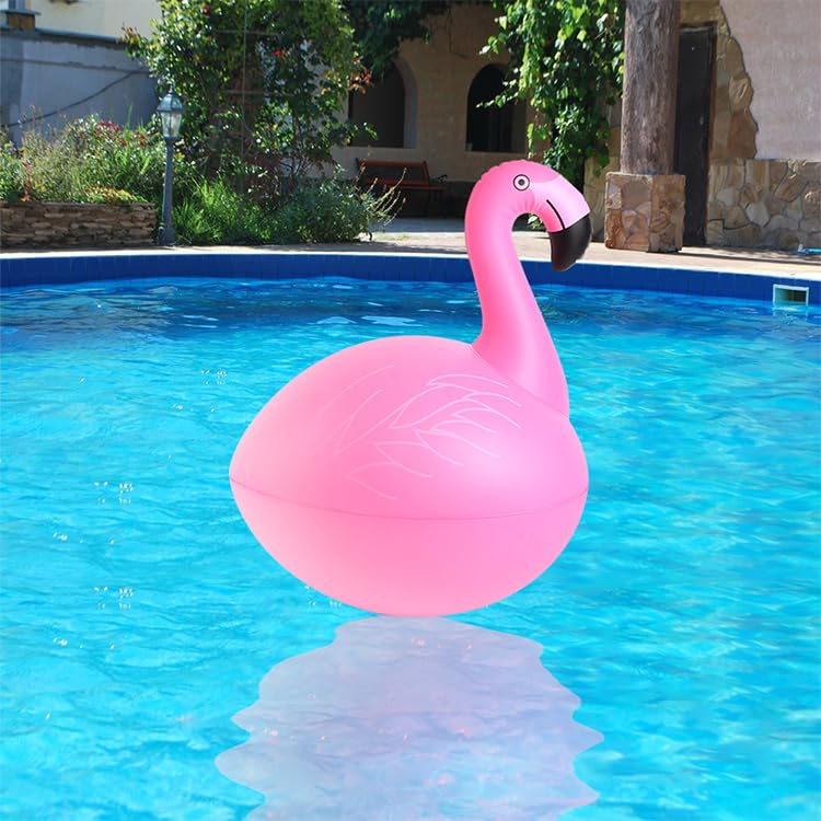 Linterna Solar Hinchable Flamenco para Piscina, Estanque y Jardín, Lámpara LED Flotante IP68, Iluminación Decorativa Automática con Energía Solar (4, Pink)