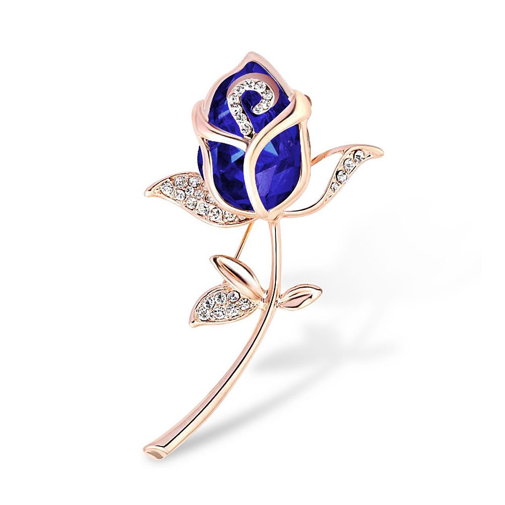 KorliyaRose Flower Fashion Rose Gold Brooch Pin Gift for Women Girls