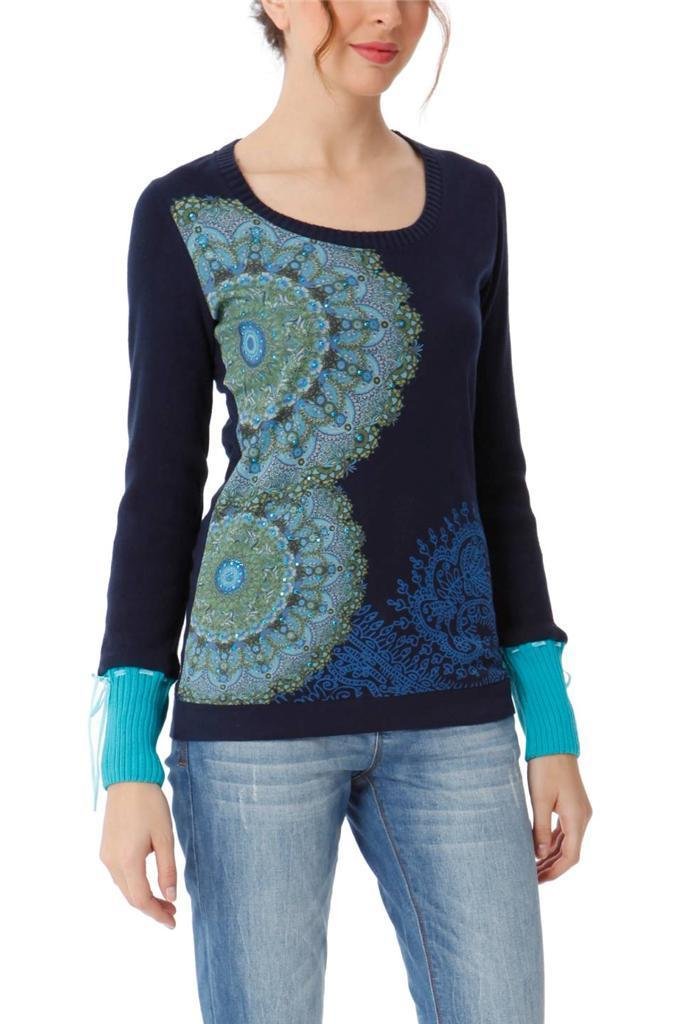 Desigual Women's Lluvia Knitted T-Shirt Short Sleeve