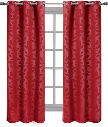 Royal Hotel - Panel de cortina de blackout para ventana Paisley Jacquard, para colgar en arandelas, par de paneles juego de 2 paneles.