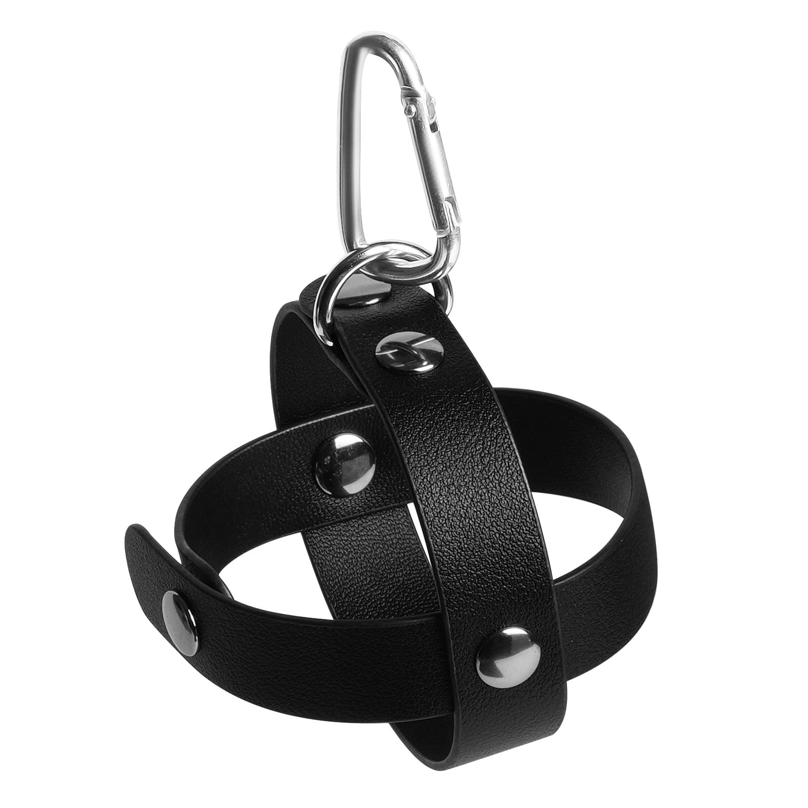 LOTUSHU Dog Tennis Ball Holder, Leather Cover Pouch, Hands Free Carrier for Training, Walks & Park- Portable Ball Caddy for Pets Dogs, Puppies (Black)