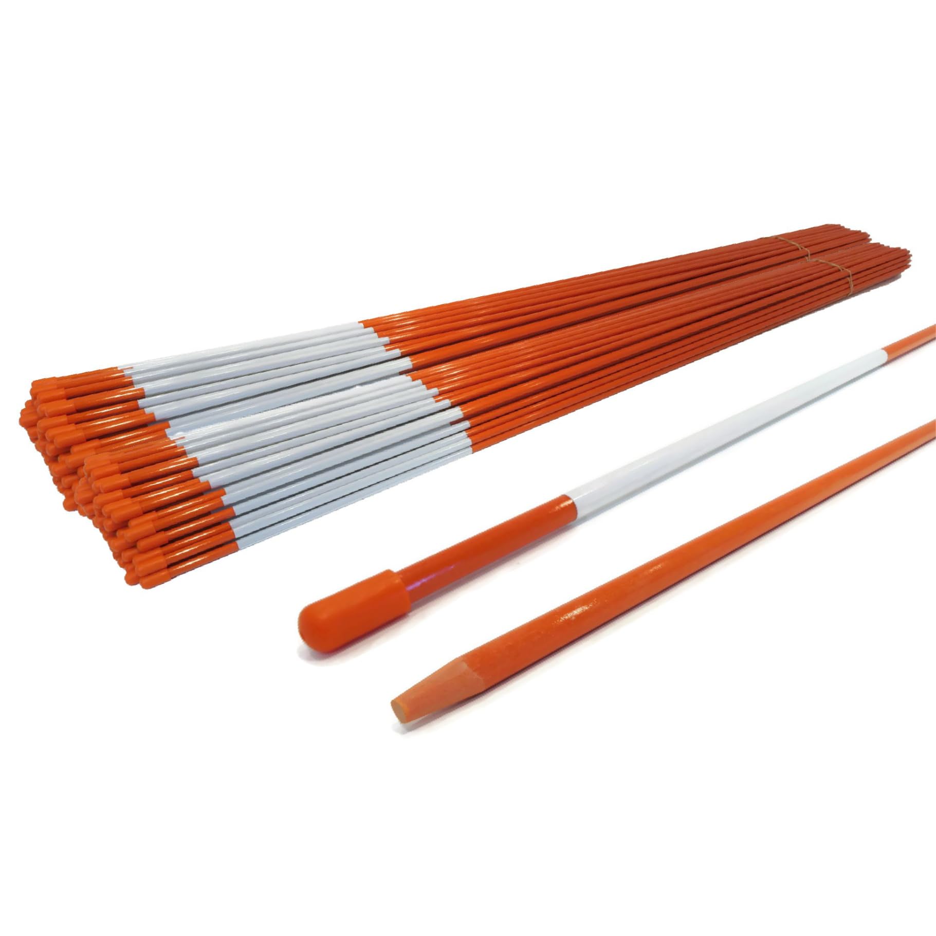The ROP Shop | (Pack of 200 Driveway Markers, Snow Stakes, Plow Stakes, Orange Reflective Fiberglass, 1/4