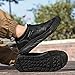 Hhhchpm Orthopedic Hiking Shoes Mens Casual Shoes Leather Loafers Boat Dress Driving for Men Breathable Fashion Walking Work Office Business (Black,7)