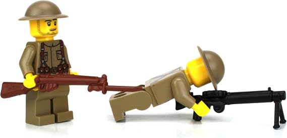 Battle Brick 1.6 Inches Tall US Army WW1 Doughboy Soldiers Collectible Custom Minifigures| Genuine Military Minifig | Printed in The USA | World WAR | Great Gift for Teen to Adult AFOL