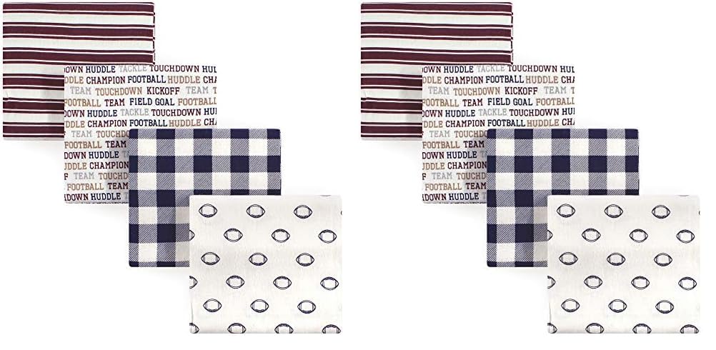 Hudson Baby Unisex Baby Cotton Flannel Receiving Blankets, Football, One Size (Pack of 2)