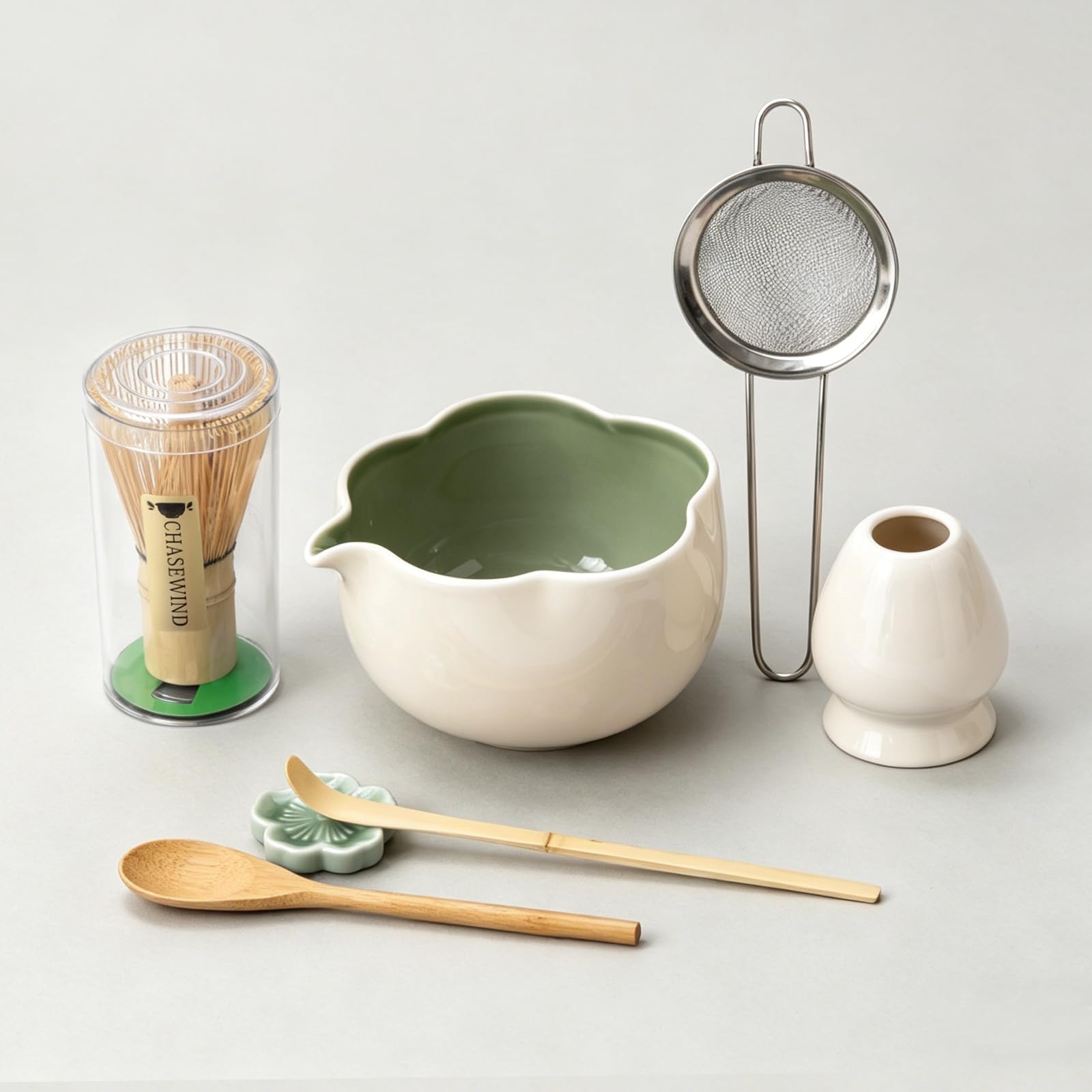 Amazon.com: ChaseWind Matcha Set, 8Pcs Floral Ceramic Matcha Kit